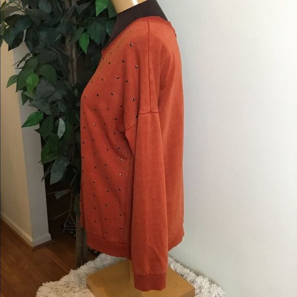 PINK Rose Large rust colored sweatshirt - Picture 2 of 16